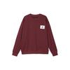 Solid Crew Neck Pullover With Brand Logo Men Sweatshirt Cherrywood-Red FB3910-680