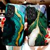Green Marble For Samsung Galaxy S10 20 Plus 21 FE 22 23 24 FE 25 Ultra Black Tempered Glass Phone Case Hard Shell