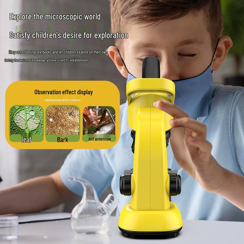 HD Kids' Microscope Science Kit with Specimens, 40-16000x Magnification, for Primary & Secondary Students.