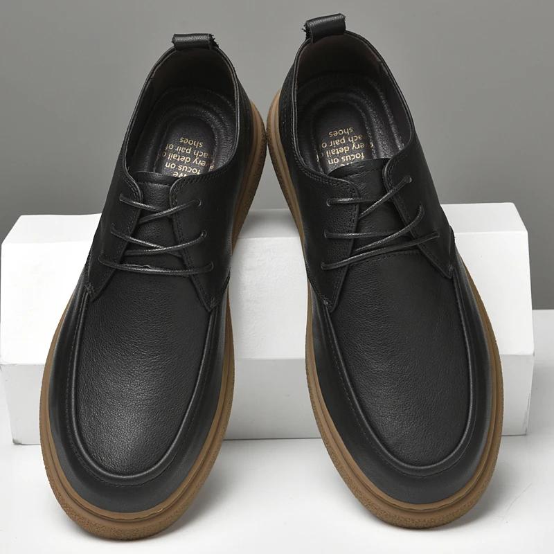 Fashion Handmade Mens Casual Shoes Genuine Leather Men Sneakers High Quality Male Casual Shoes  Luxury Brand Lace Up Shoes Oxfords Flats