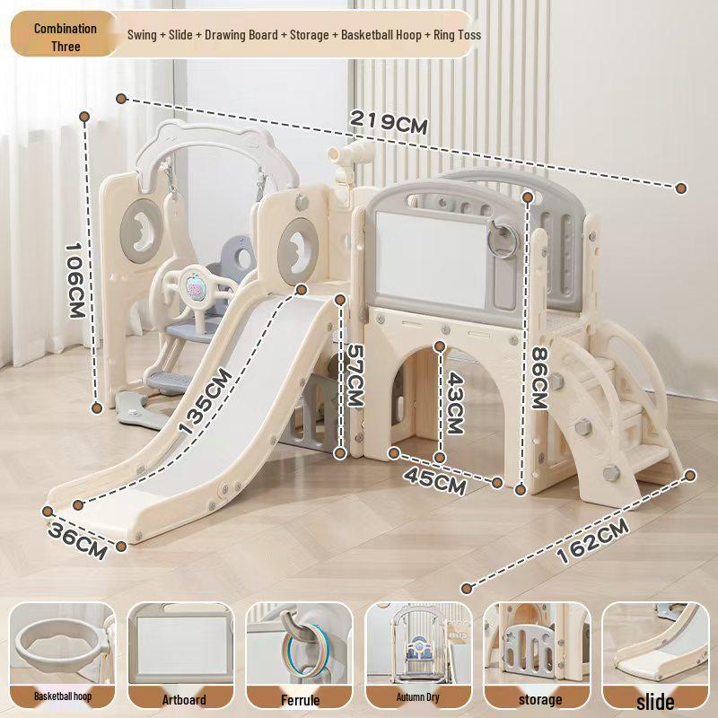 Kids' Indoor Slide & Swing Climbing Toy Set for Ages 1-7