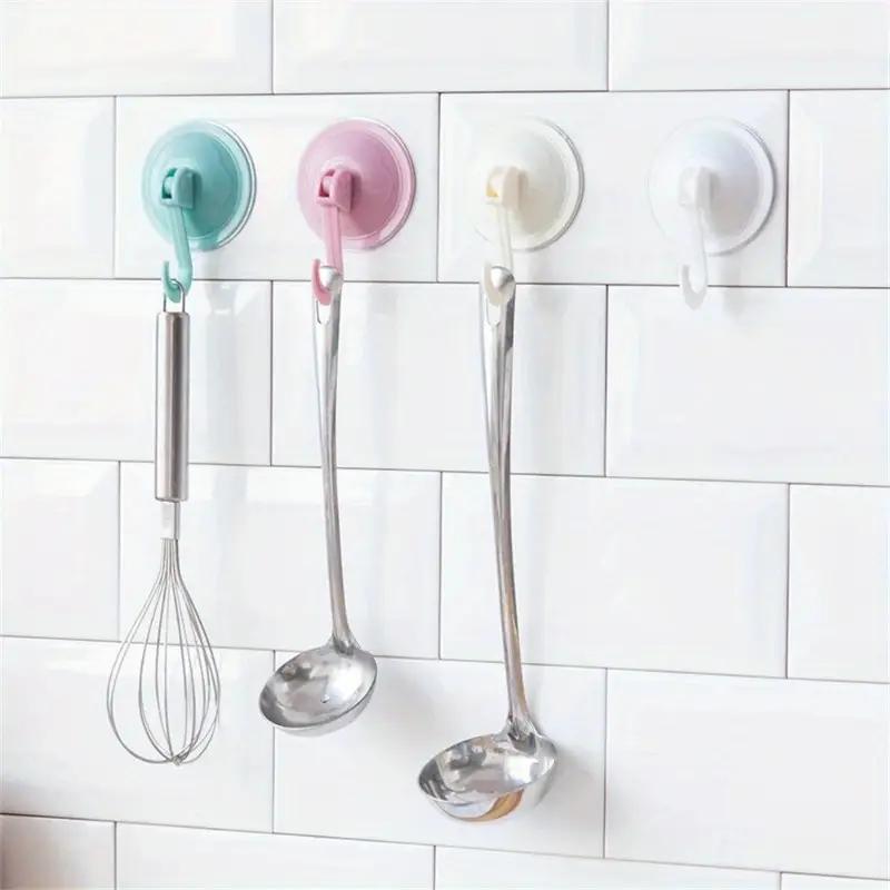 1PCS Bathroom Strong Vacuum Suction Cup Hook Kitchen Door Suction Wall Glass Wall Hanging Free Punching Load-bearing Adhesive Hook