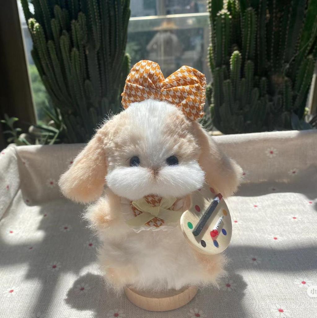 Lop-Eared Rabbit DIY Kit: Cute Rabbit Fur Twist Stick Doll Gift