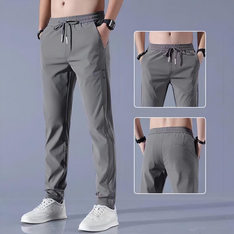 Men's Quick-Dry Elastic Silk Trousers - Summer Plus Size Loose Fit Sports Pants