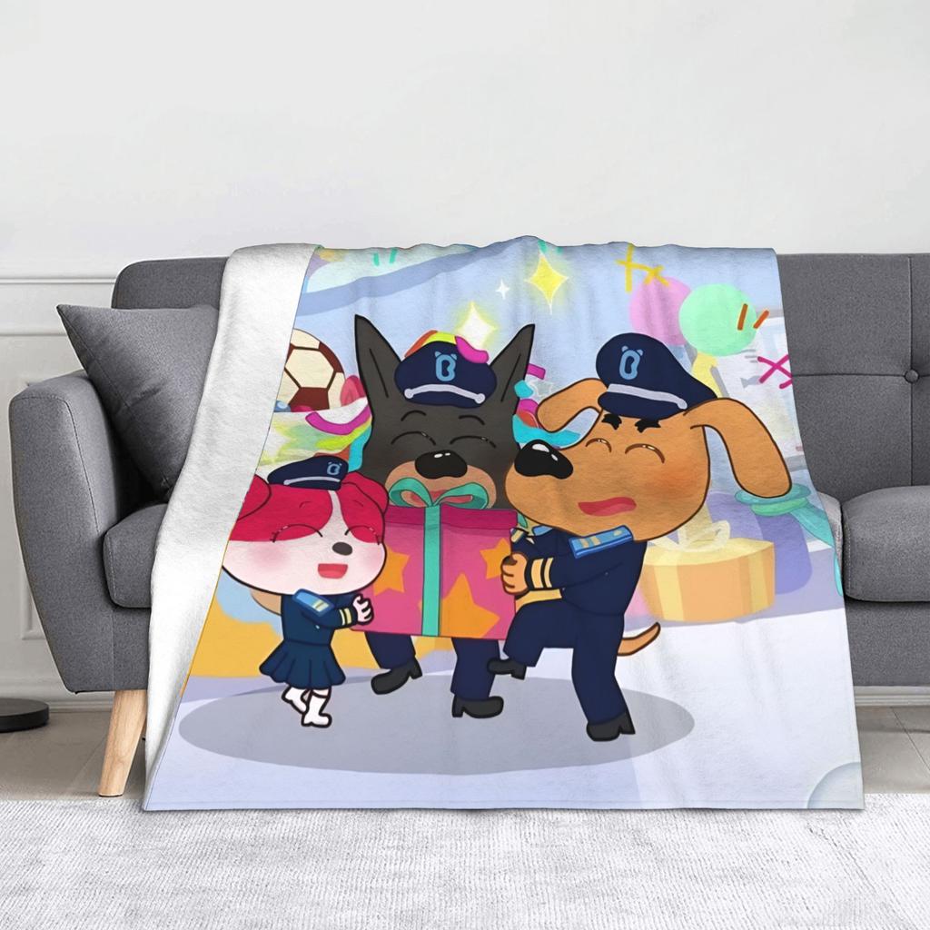 Coperta Sheriffo Cane Labrador Pile Cartone Animato Calda Plaid per Biancheria da Letto Divano Tappeto da Letto