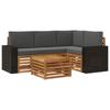 Outdoor Sofa Set 5 Pcs Natural and Anthracite 59 X 59 X 37 Cm