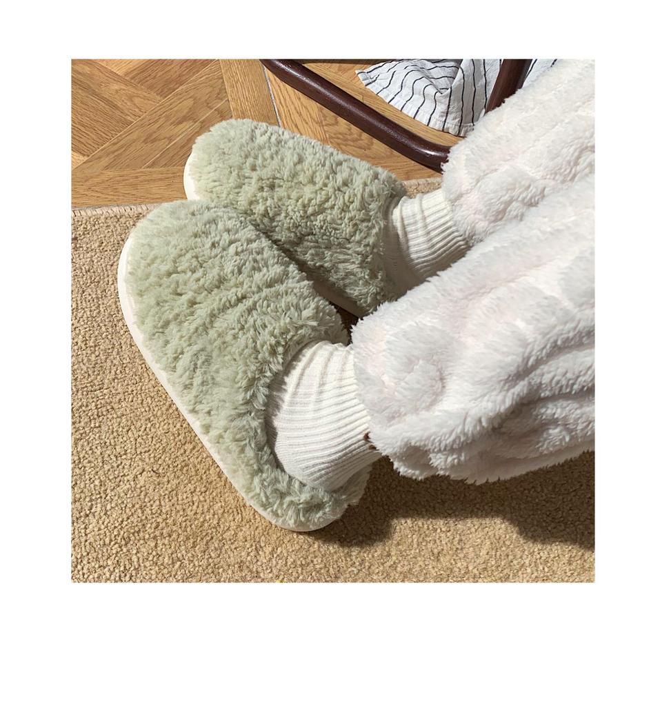 Winter Women's Plush Maternity Slippers - Japanese Style, Warm Wrap-Toe Indoor Cotton Shoes