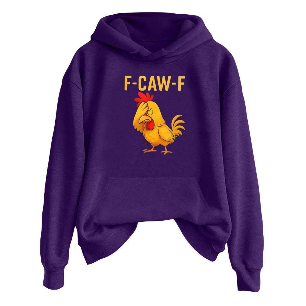 Women's Fashionable Casual Long Sleeve Hooded Printed Sweatshirt