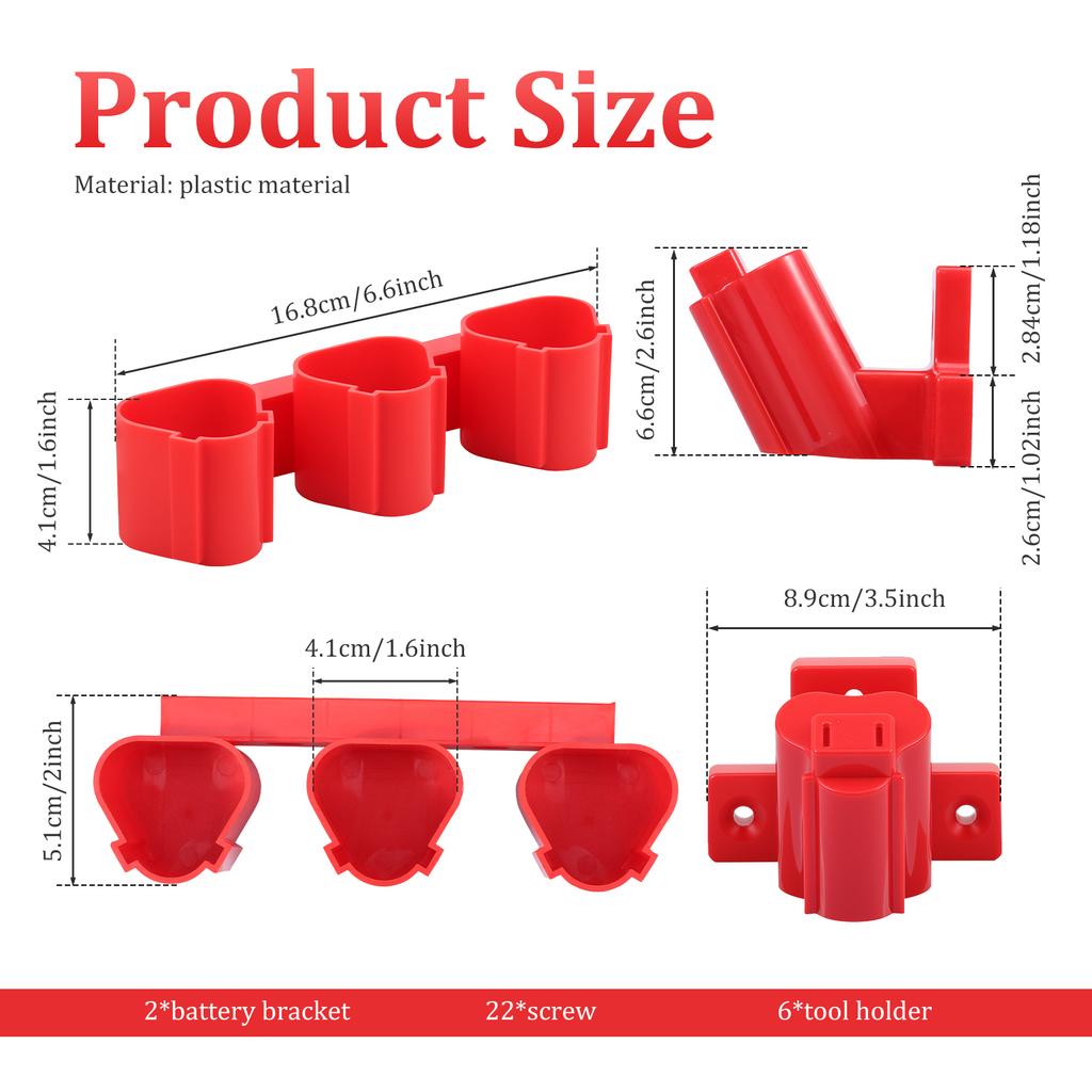 Battery Storage Holder for Makita/Bosch/Milwaukee M12 12V Batteries Wall Bracket Tool Display Rack for Milwaukee Accessories