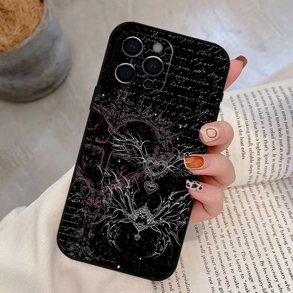

Готичний Кібер Сигіл Хрест Чохол для Телефону Для iPhone 17, 16, 15, 14, 13, 12, 11 Plus, Pro Max, Інших М який Чорний Чохол iPhone16e