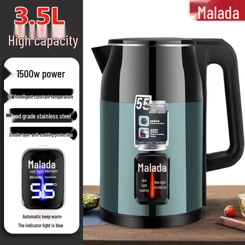 Enhanced 304 Stainless Steel Insulated Kettle with Automatic Shut-Off, Durable Design, Fast Boil, Large Capacity, and Constant Temperature Control.