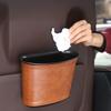 Car Trash Can for Vehicle Faux Leather Hanging Door Storage Bag for Garbage Waterproof Organizer Pouch for Car Interior