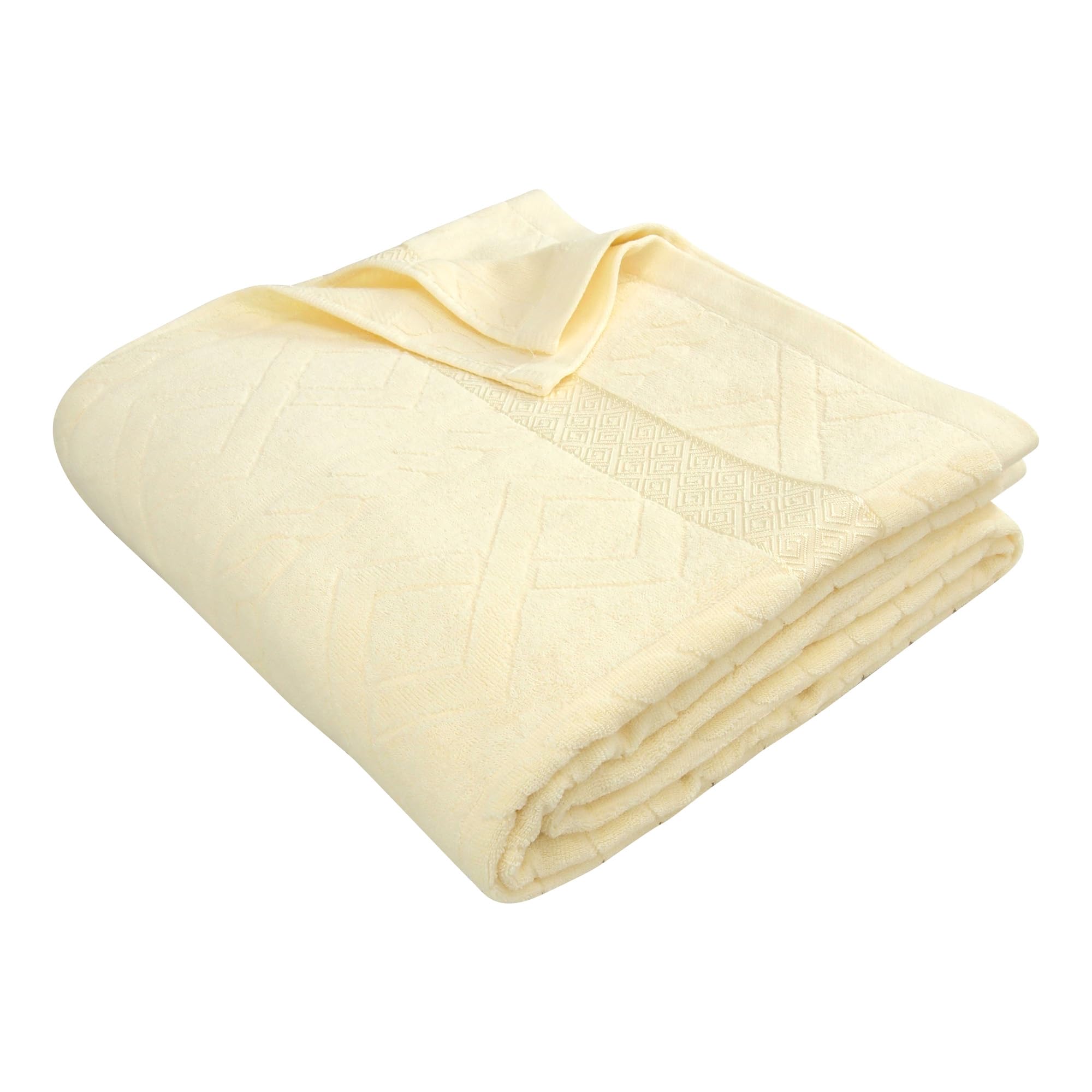 

Rivere Single Towel Stylish Throw Summer and Machine Blanket, 100% Cotton, Blanket, Thick, All-Season, Winter, Washable, Moisture-Wicking, слоновая кость