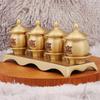 Brass Buddhist Offering Cups - Holy Water & Fruit Offering Set (3-Piece)