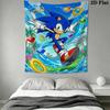 Sonic the Hedgehog Wall Tapestry Aesthetic Wall Hanging Printed Fabric Blanket Decorative Tapestries for Bedroom Living Room Home Decor