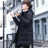 Large Size Men's Jacket Men's Cotton-padded Jacket Medium and Long Casual Hooded Cotton-padded Jacket Men's Thickened Jacket