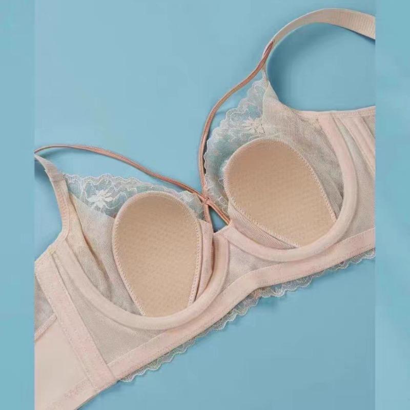 Memory Ring Sexy Lace Ultra-Thin Crystal Cup French Lingerie Large Adjustable Sexy Bra