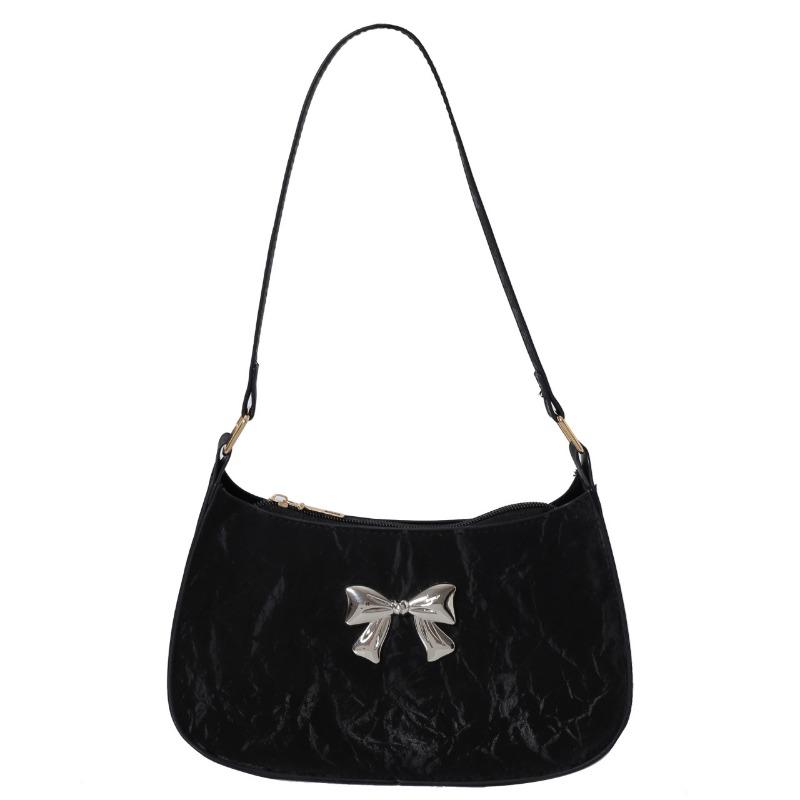 Suede Bow Casual Texture Underarm Bag New Niche Design Simple Commuting Trendy Bag