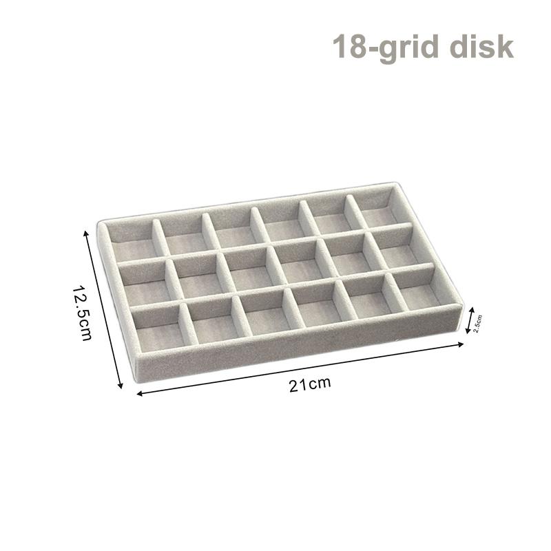 Flockovaný šperkovnicový displejový podnosový stojan Více stylů pro náhrdelník, náramek, náušnice, prsten Organizér Box