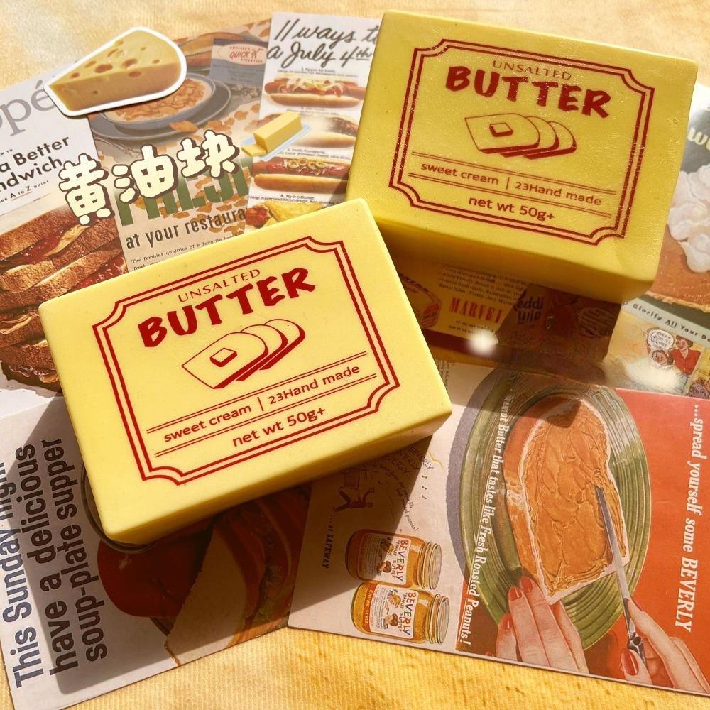 Squishy Simulated Butter Block Squeeze Toy Soft Stress Relief Slow Rising Sensory Fidget for Anxiety ADHD Autism Gifts for Kids