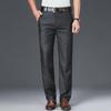 High-End Striped High Waist Casual Trousers for Middle-Aged Men