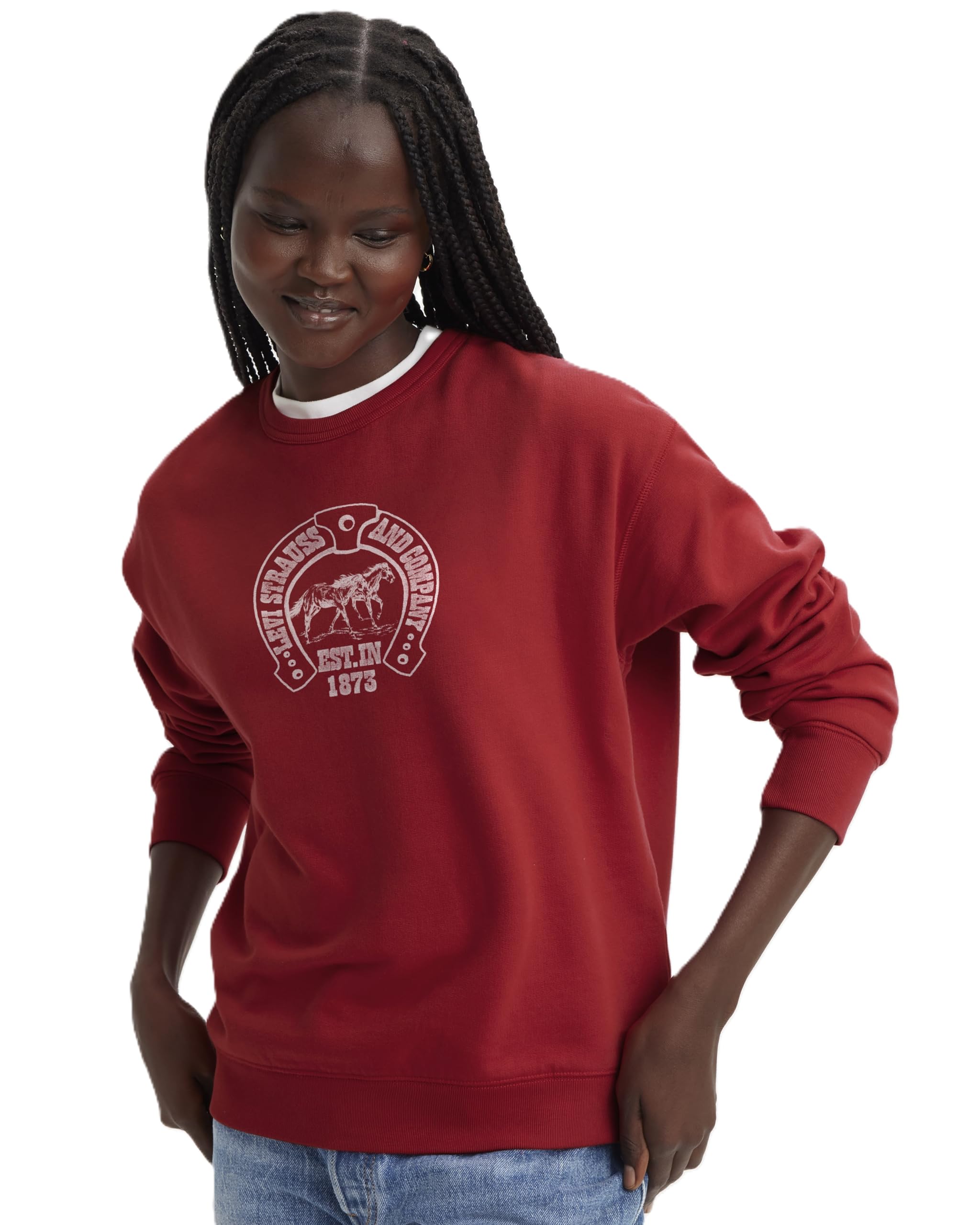 

Levi s SIGNATURE Graphic Crew Neck Long Sleeve A7288-0062 US S красный