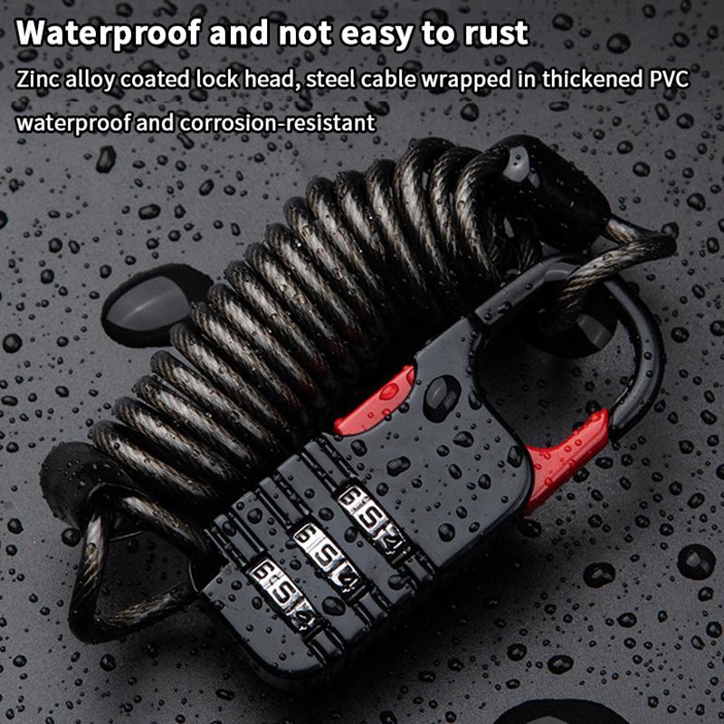 Bicycle Lock Bike Mini 3 Digit Password Lock Wire Mountain Bike Frame Durable Steel Wire Cable Helmet Locks Bicycle Accessories