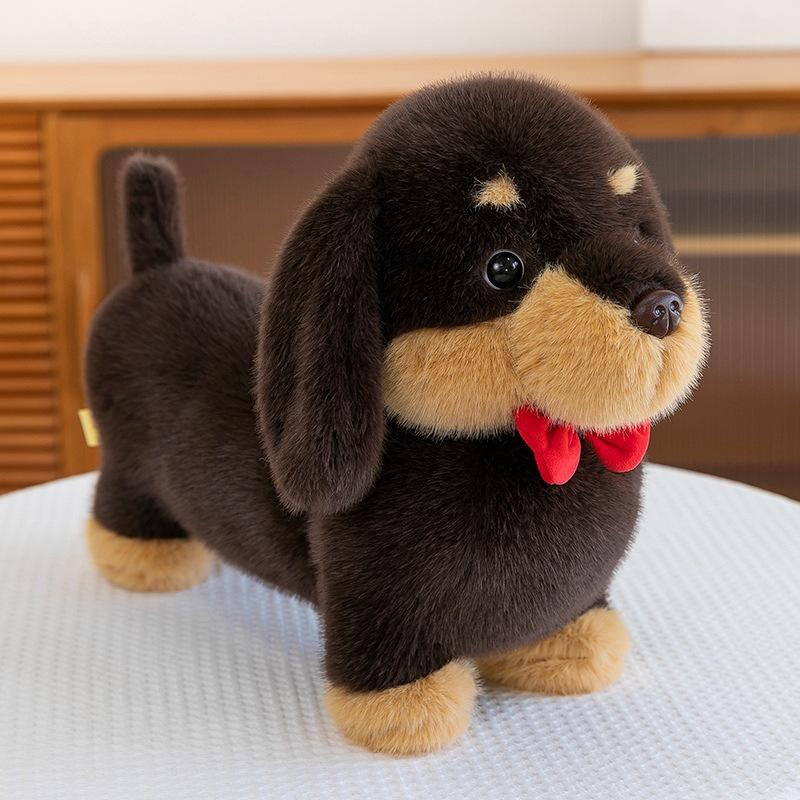 Cute Dachshund Long Throw Pillow Sleeps Between Legs Cute Girl Nap Pillow Simulation Dog Plush Doll