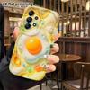 Phone Case: 2D Flat Design Suitable for Samsung Galaxy A34 A35 M05 M06 S20 S22 S21 FE Plus 5G Protective Case, Runny Yolk Fried Egg, Perfect Christmas