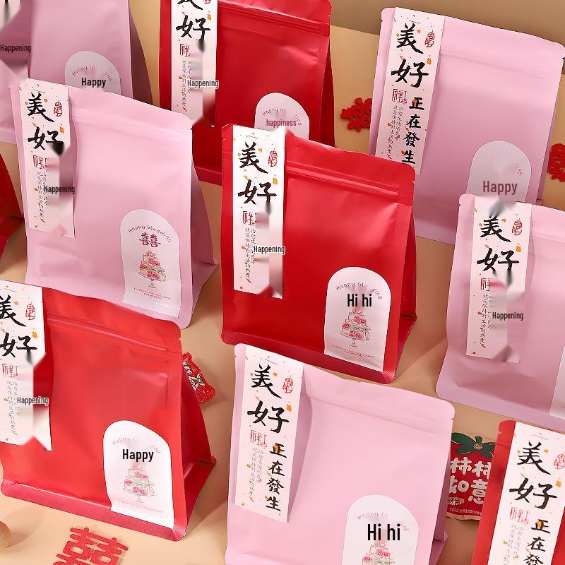 Self-Sealing Candy Bags for Weddings & Engagements with Matching Stickers & Cardstock