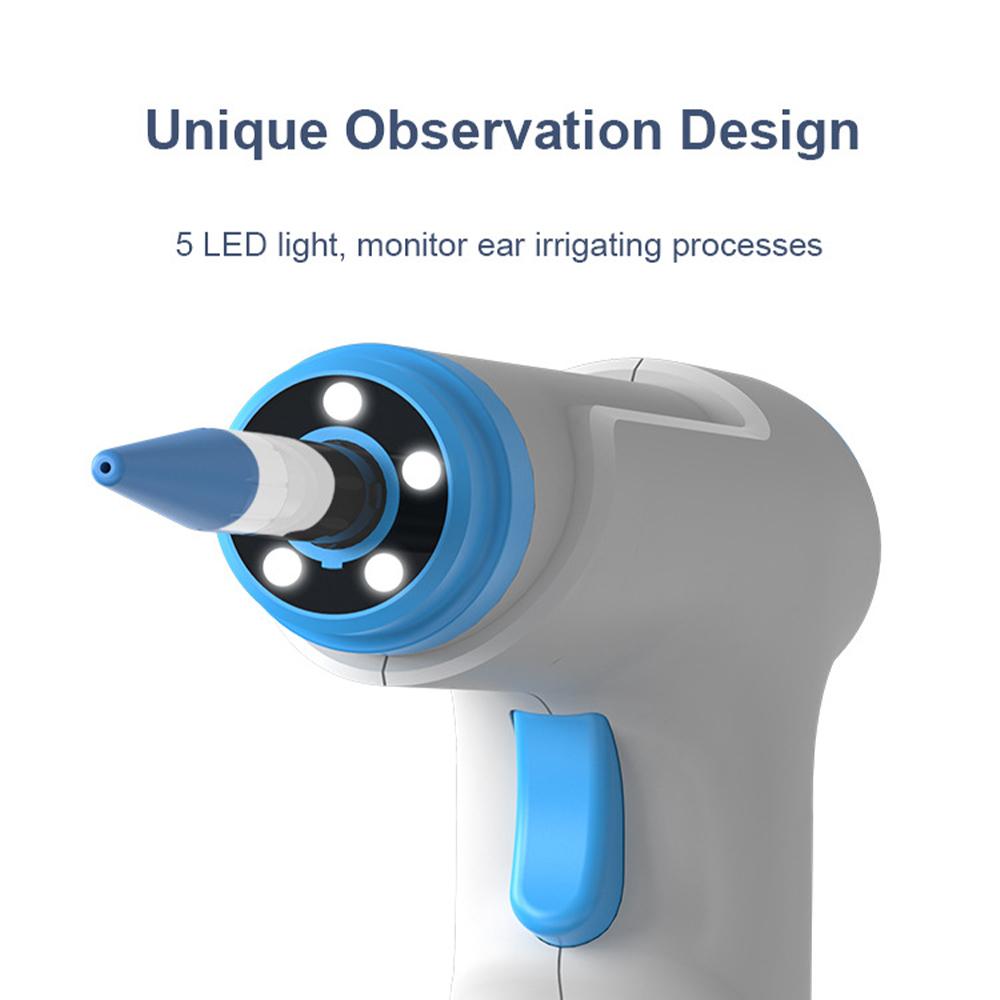 Electric Ear Wax Cleaner Kit 4 Modes Comfort Portable Ear Canal Irrigation Tool for Adults Child Earwax Removal 500Ml Capacity