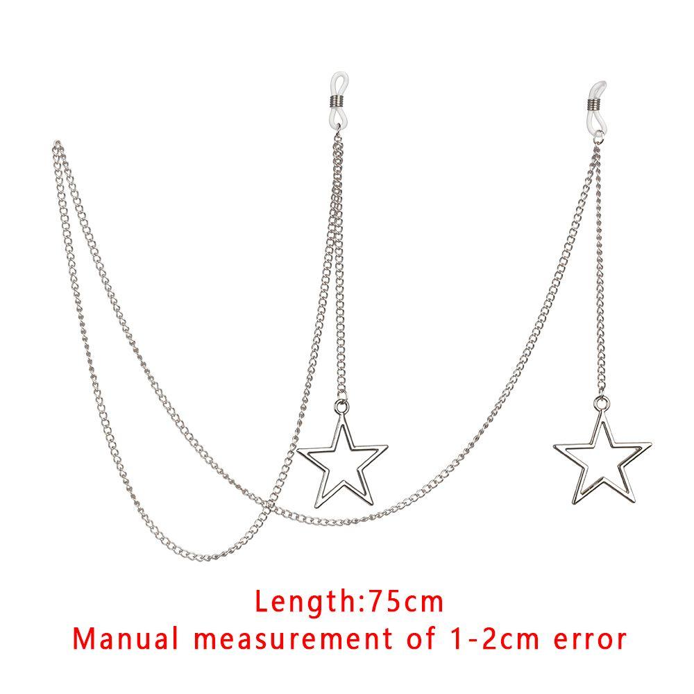 Women Hollow Star Metal Glasses Chain Eyewear Accessories Eyeglasses Lanyard Pearl Beaded Sunglasses Holder Neck Strap Rope
