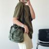 Drawstring pleated bucket bag nylon casual large capacity shoulder women's bag versatile solid color portable messenger bag women