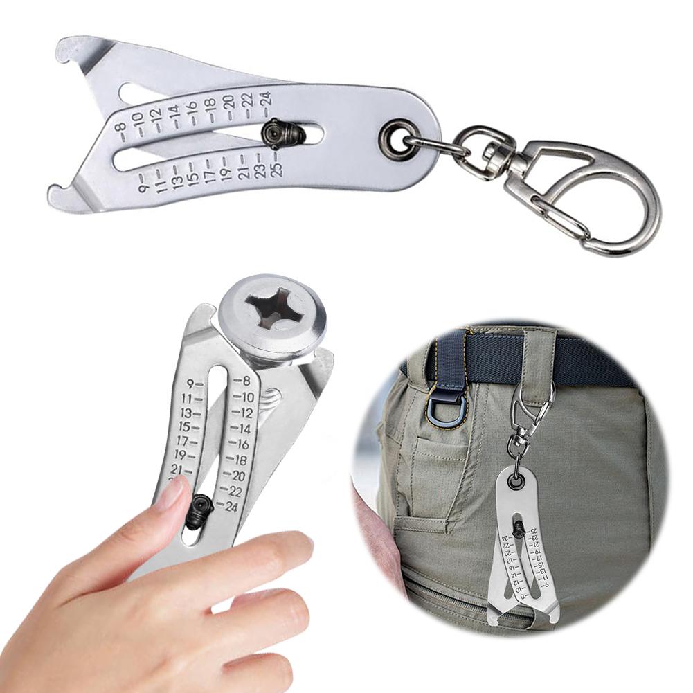 Nut Bolt Head Size Catcher Keychain Stainless Steel Nut Bolt Head Size Collector Precise Thread Size Checker for DIY