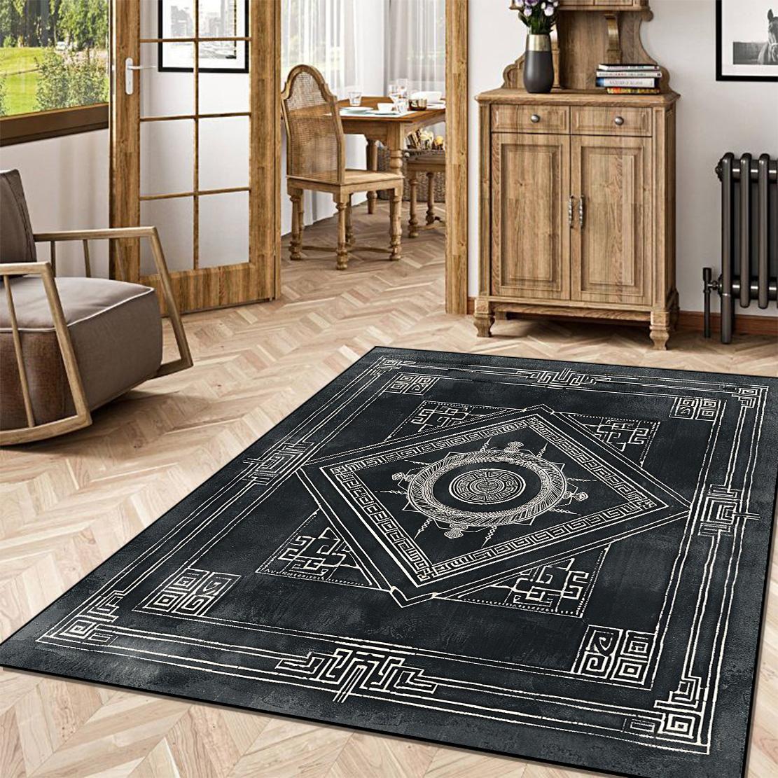 Alfombras de Estilo Retro para Decoración de Salón Dormitorio Alfombras Grandes de Lujo de Área Grande para Salón Entrada de Vestíbulo Felpudo Antideslizante 60x90cm door mat