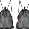 Portable Mesh Drawstring Bag for Groceries, Beachwear, Gym Gear, and Laundry