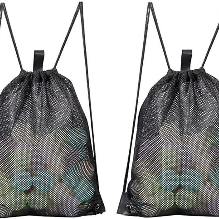 Portable Mesh Drawstring Bag for Groceries, Beachwear, Gym Gear, and Laundry