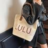 Women's bag 2025 summer new canvas shoulder bag commuter large capacity tote bag letter cloth bag handbag shoulder bag