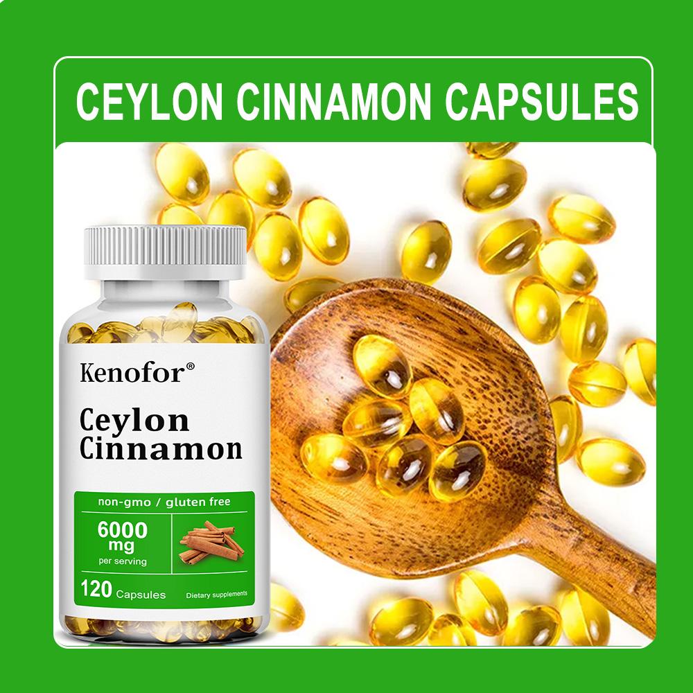 Ceylon-Zimt 6000 mg Nahrungsergänzungsmittel, 120 Weichkapseln pro Flasche