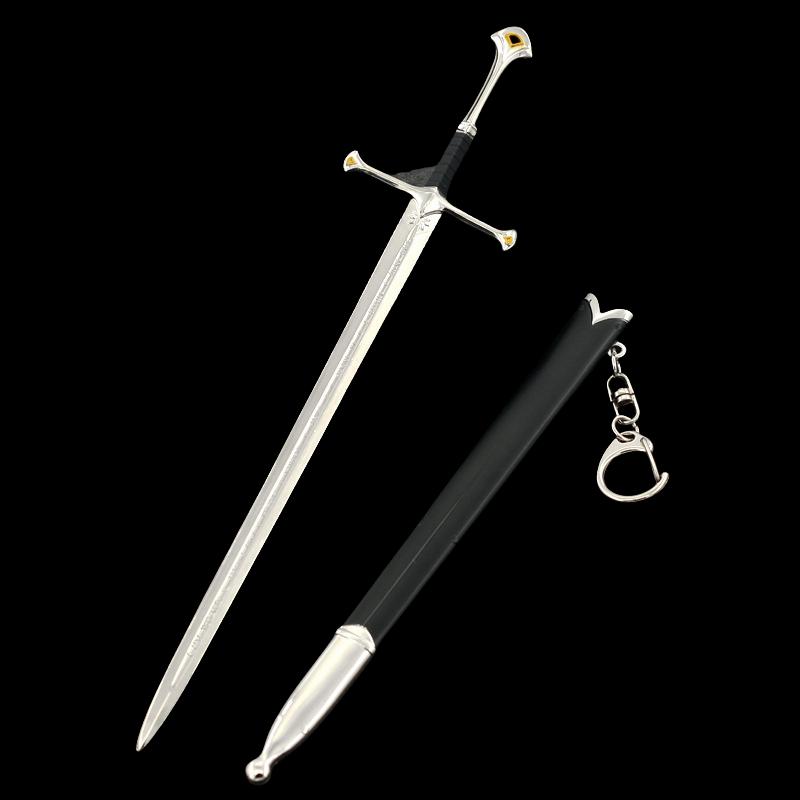 22cm Metal Gandalf Katana Sword Movie Rings Knight Knife Iron Real Size Japanese Katana Samurai Sword Cosplay Kid Toy Anime Gift