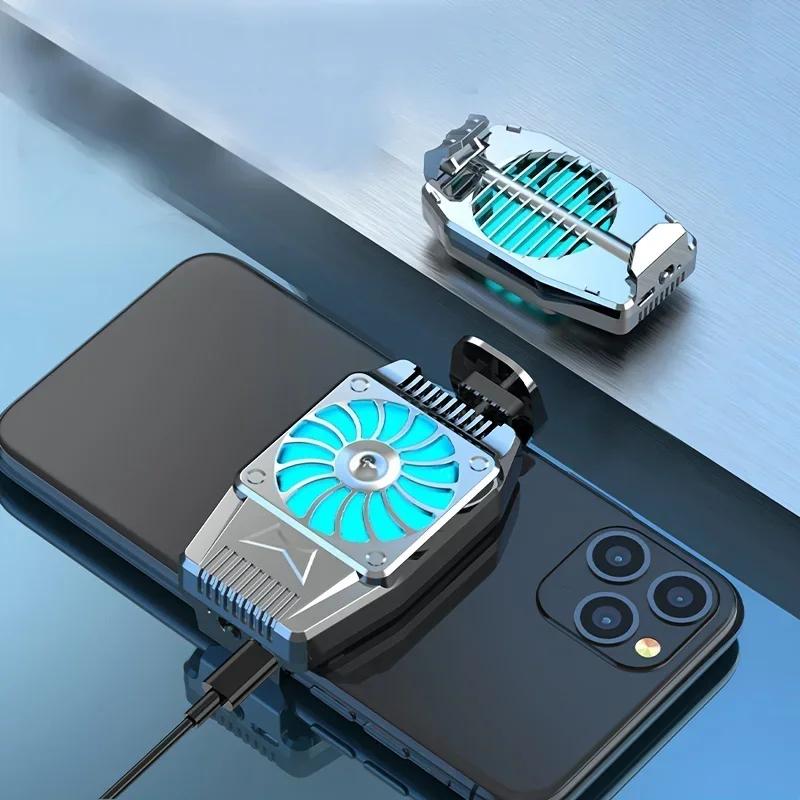 Rechargeable Phone Cooling Fan - Fast Physical Liquid Cooling Handle with Radiator for Mobile Devices
