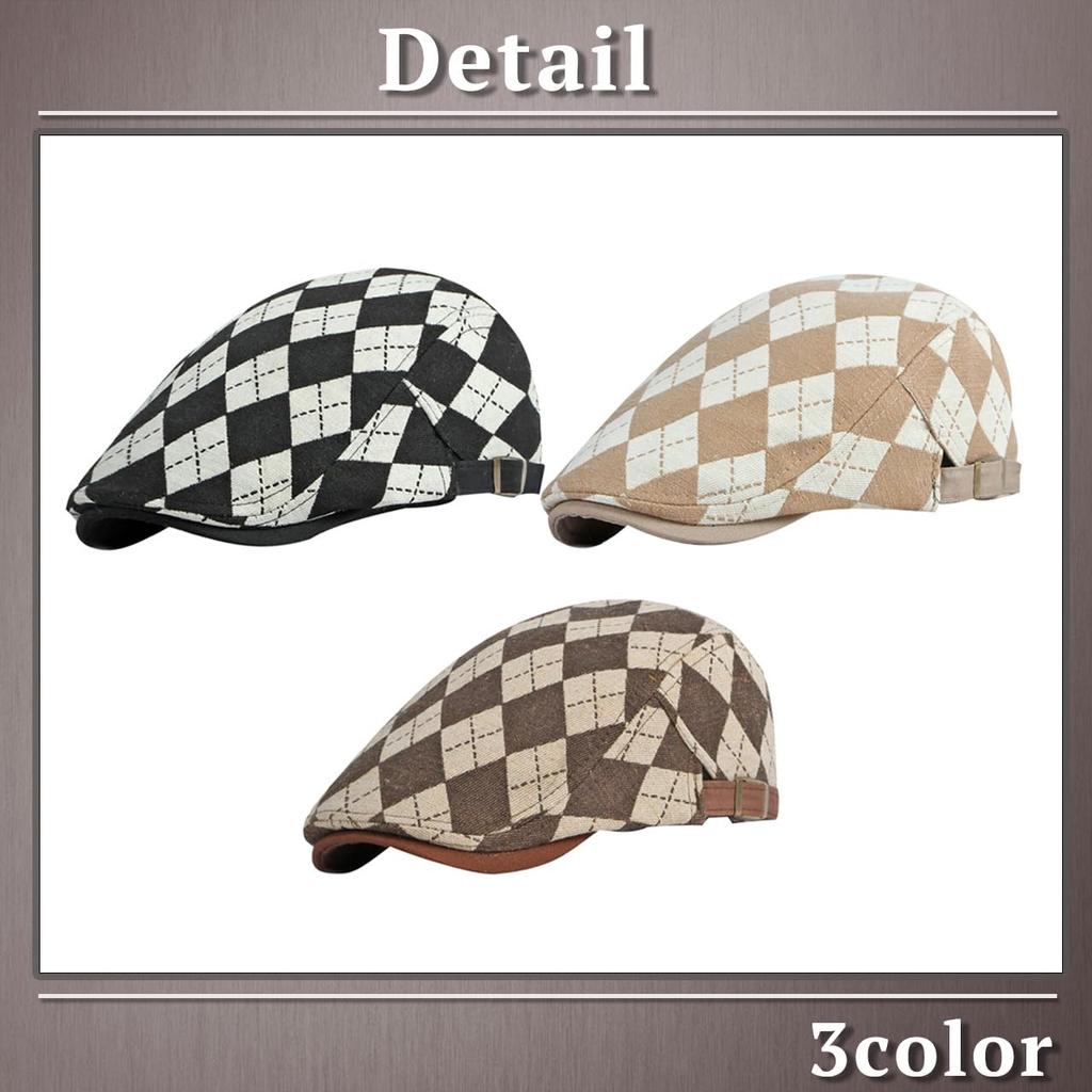 One Limitation Argyle Check Hunting Golf and CP673 Cap, Cap, Travel, Outdoor, Men's Women's, (Brown)