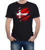 Torn Denmark Flag Men's T-Shirt Danish Copenhagen Country National Football