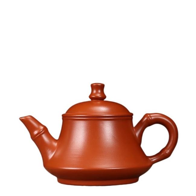 

Purple Clay Teapot, Chaozhou Brewing Teapot, PUER Kung Fu Tea Set, Bamboo Knot Teapot, Semi Handmade Vermilion Clay Teapot 150ml