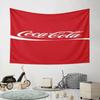 Coca-Cola Logo On Red Background Pattern Wall Hanging Tapestry Decorative Tapestry Home Decor for Bedroom and Living Room