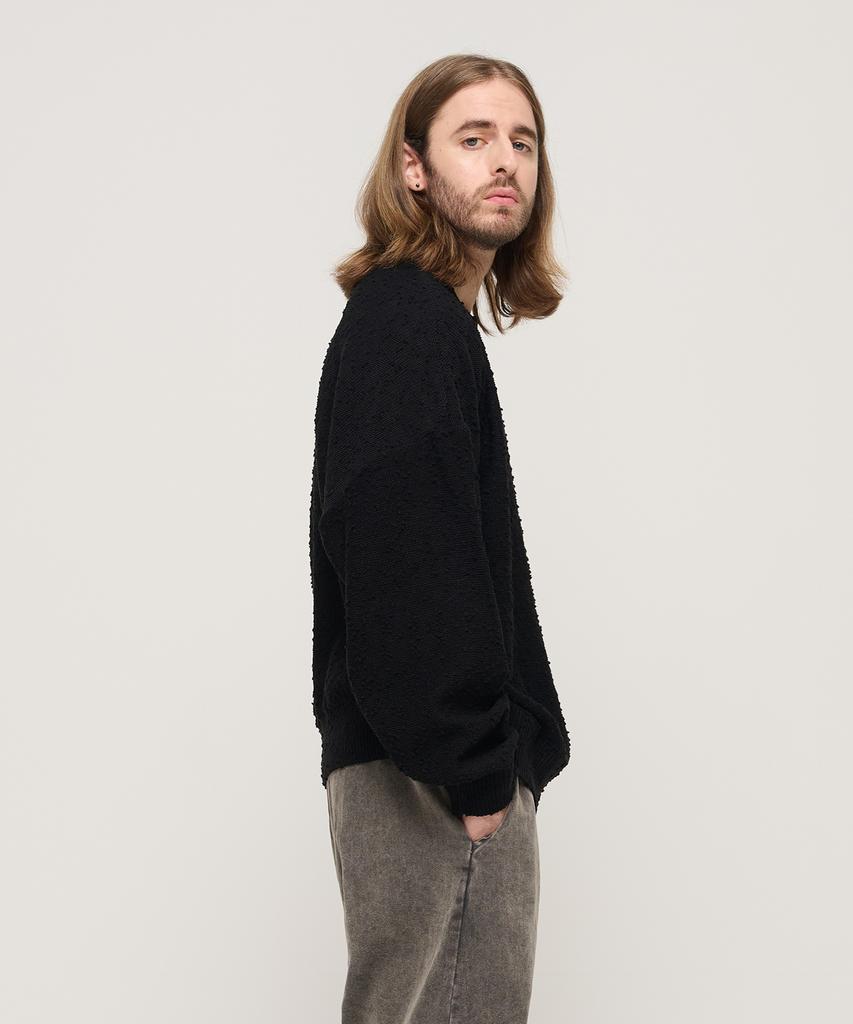 CARGOBROS Drop Block Knit Semi-Over Knit (Black)
