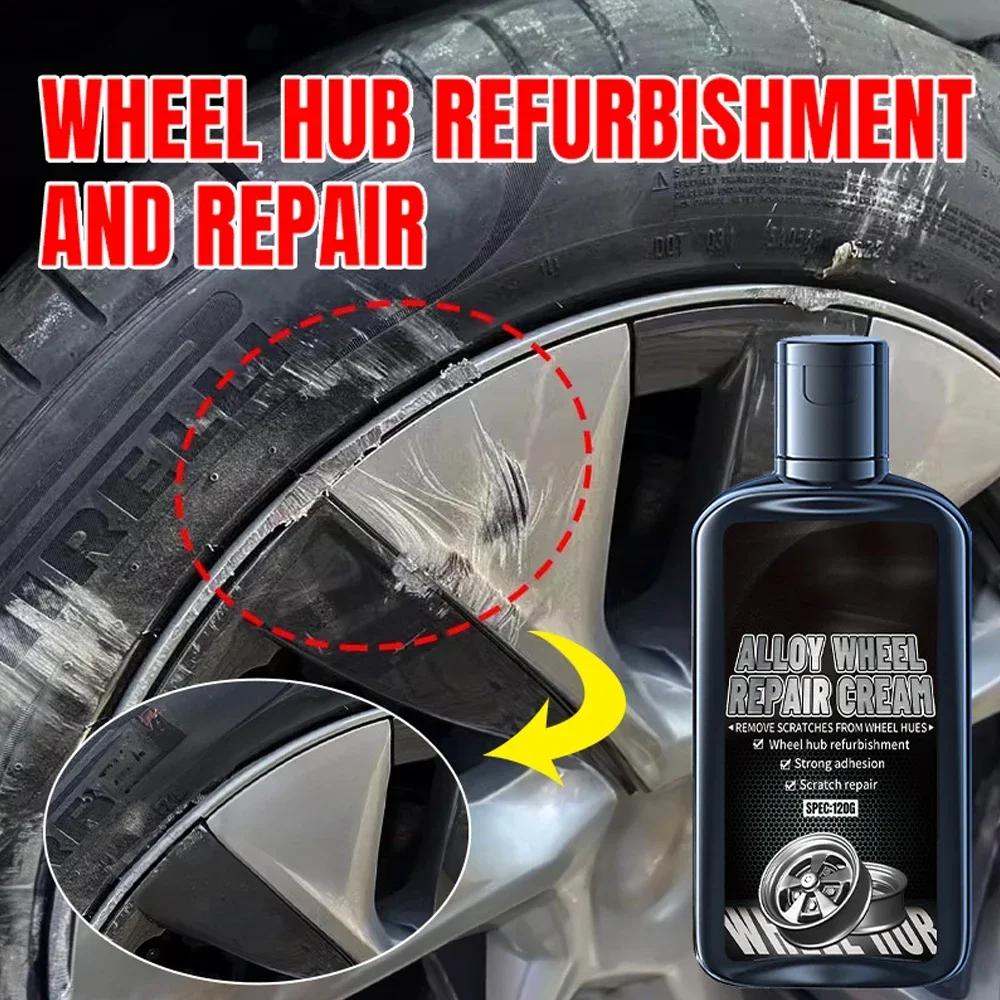 120g Scratch Repair Paste for Car Wheel Steel Alloy Hub Polisher with Sponge Metal Rim Swirl Restoration Swirl Auto Maintenance