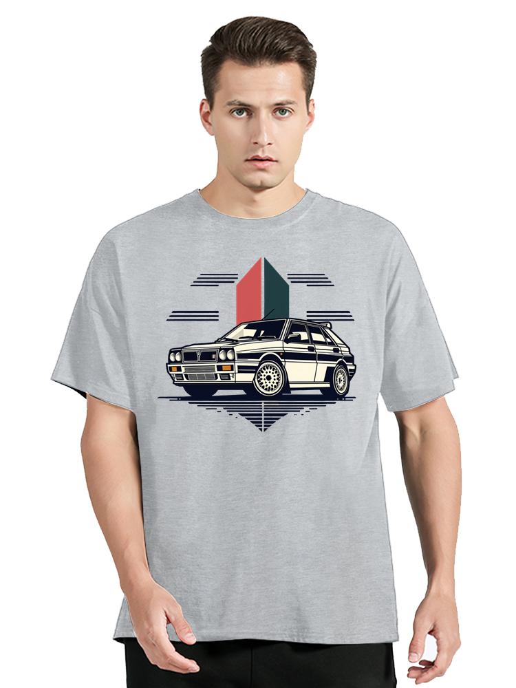 New T-Shirt Men's Clothing  Casual Hip Hop T Shirt Integrale Rally Car Funny Printed Tshirt Casual O-neck Cotton T Shirt