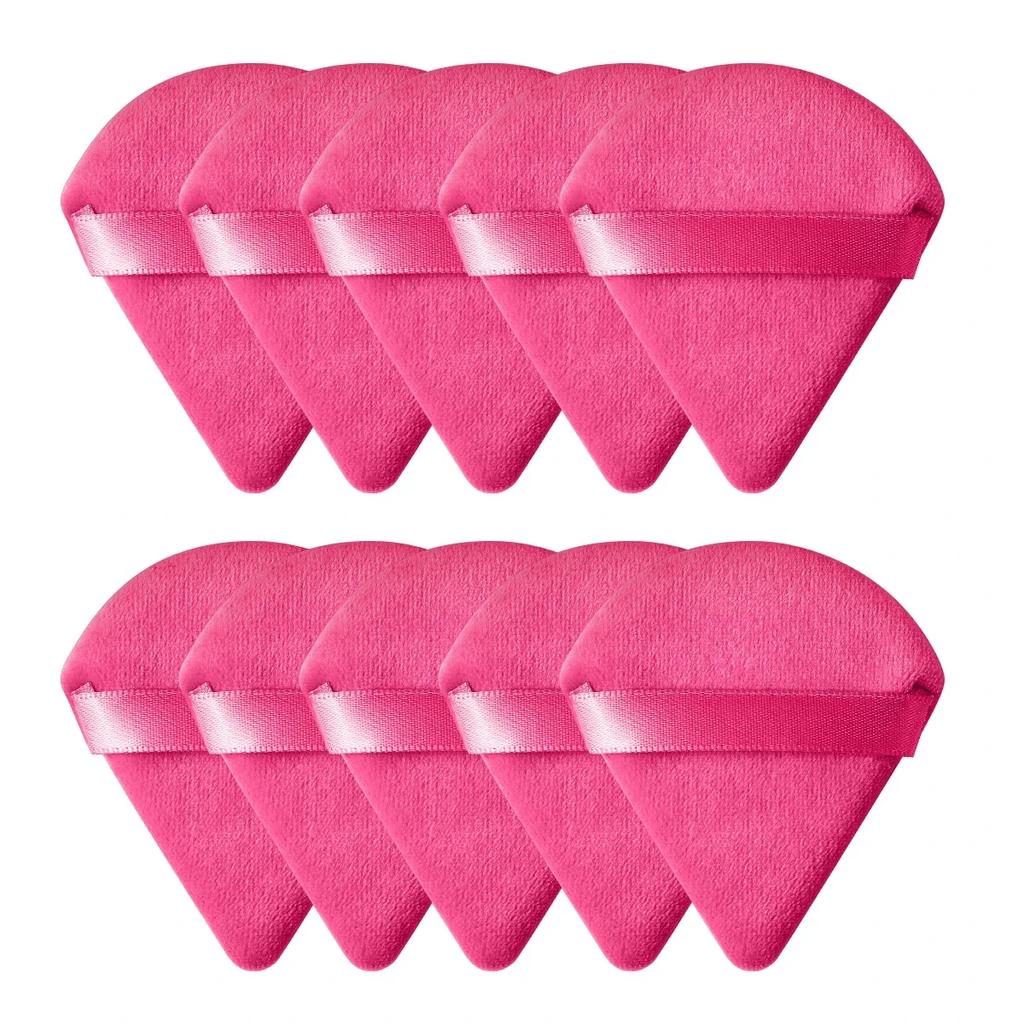 10/20Pcs Triangle Velvet Powder Puff Pizza Flours Mini Face Makeup Sponge Cosmetics Washable Lightweight Makeup Tool