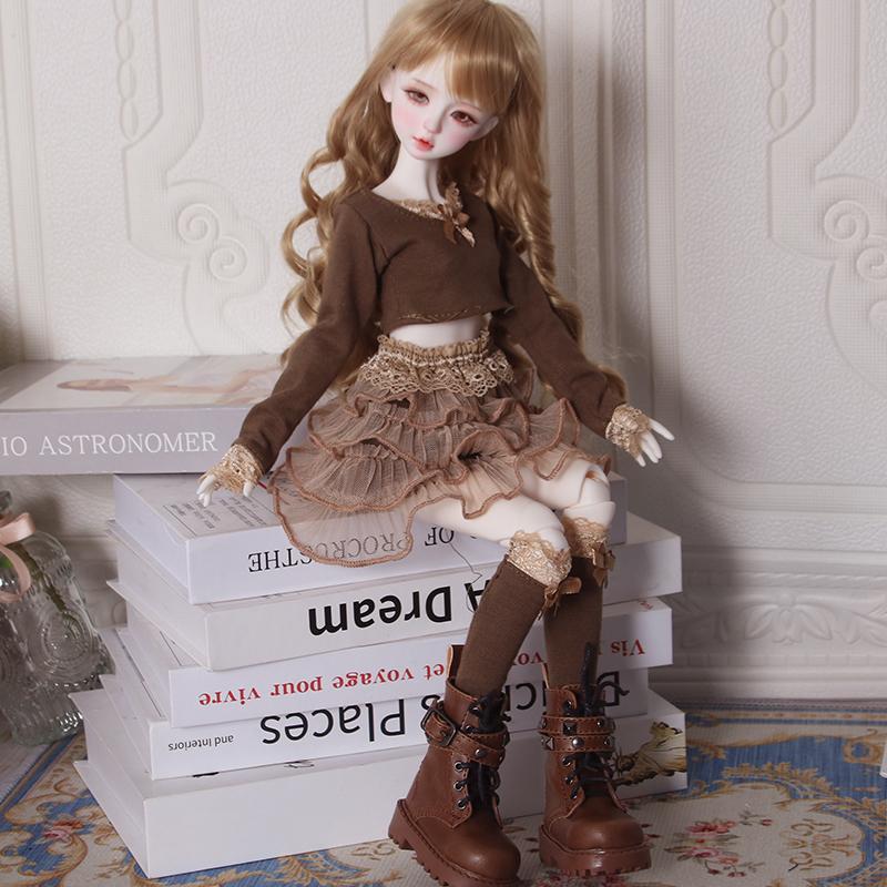 No Doll New 30/45/60cm Doll's Clothes for 1/3 1/4 1/6 Bjd Doll Brown Skirt Set Diy Girl Toys Dress Up Doll Accessories